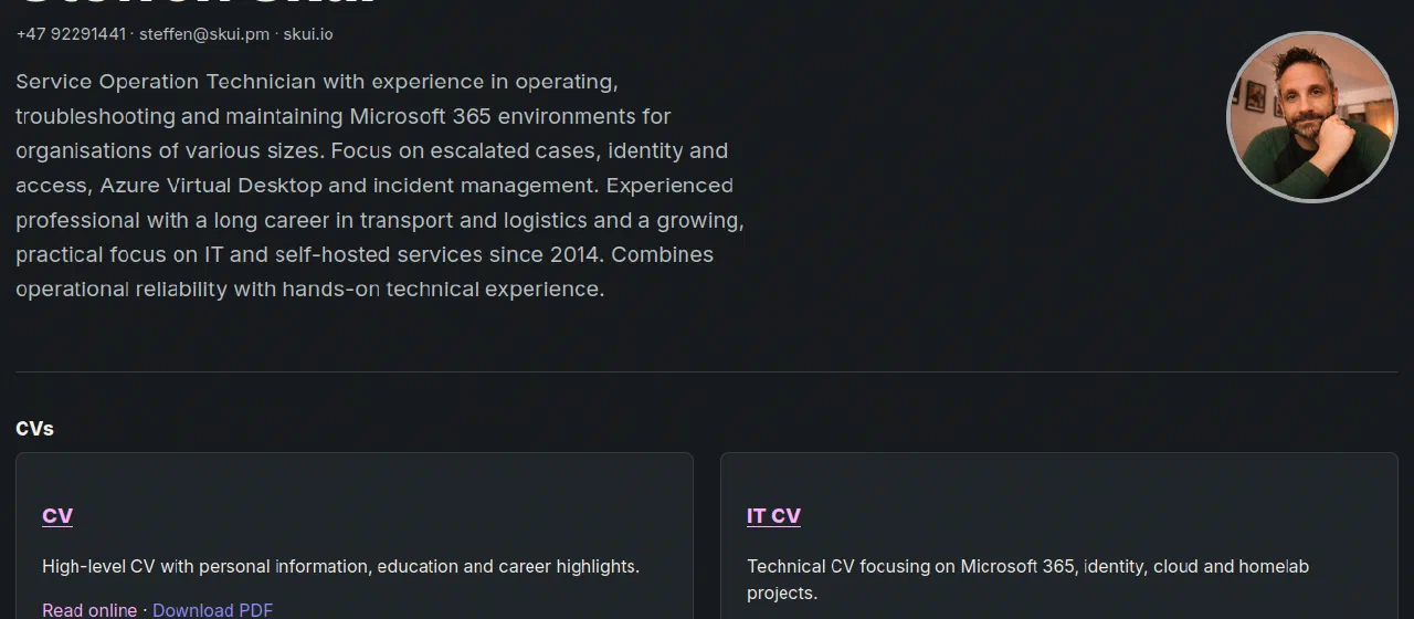 Building a Self-Hosted CV Site with Hugo