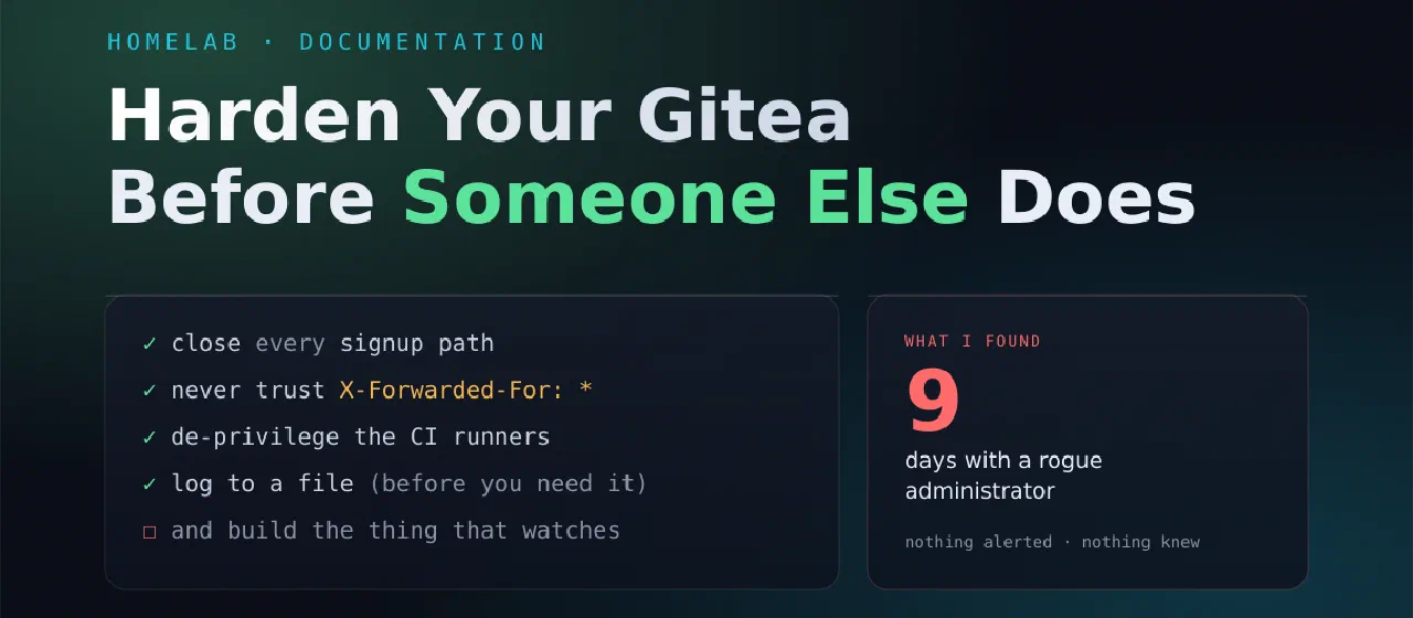Harden Your Gitea Before Someone Else Does