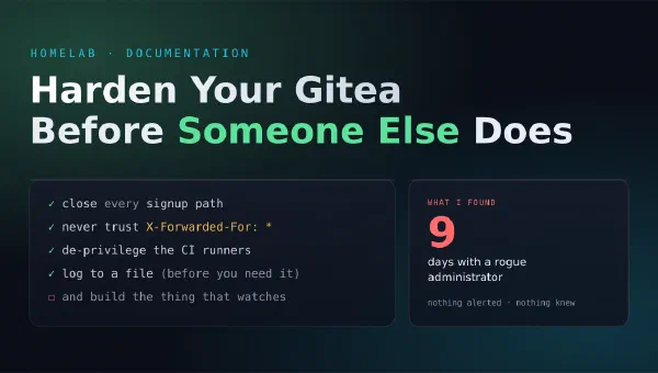 Harden Your Gitea Before Someone Else Does